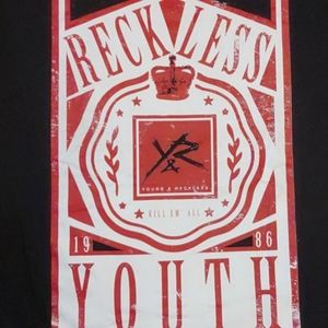 Men's Black Reckless Youth Graphic T Shirt